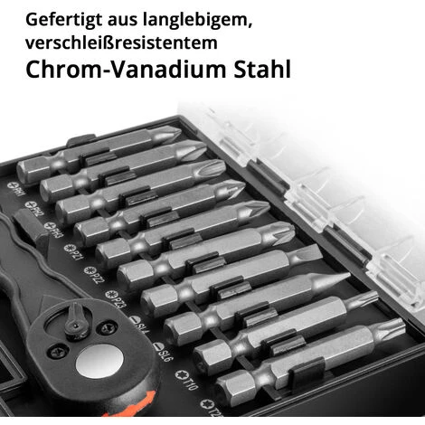 STAHLWERK Set Di Cacciaviti, Set Di Punte E Set Di Bussole In Cromo Vanadio Da 41 Pezzi Con Cricchetto Reversibile In Scatola / Set Di Cricchetti / Set Di Cacciaviti 2 STAHLWERK Set Di Cacciaviti, Set Di Punte E Set Di Bussole In Cromo Vanadio Da 41 Pezzi Con Cricchetto Reversibile In Scatola / Set Di Cricchetti / Set Di Cacciaviti - immagine 2