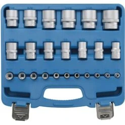 BGS Technic Serie Di Bussole Esagonali 6,3 Mm (1/4), 12,5 Mm (1/2) Pollici 24 Pz.