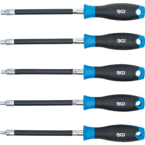 BGS Technic Set Di Cacciaviti Flessibili Con Impugnatura Girevole Profilo A E E4 - E8 Lunghezza Lama 150 Mm 5 Pz. 2 BGS Technic Set Di Cacciaviti Flessibili Con Impugnatura Girevole Profilo A E E4 - E8 Lunghezza Lama 150 Mm 5 Pz. - immagine 2