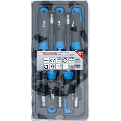 BGS Technic Set Di Cacciaviti Flessibili Con Impugnatura Girevole Profilo A E E4 - E8 Lunghezza Lama 150 Mm 5 Pz. 3 BGS Technic Set Di Cacciaviti Flessibili Con Impugnatura Girevole Profilo A E E4 - E8 Lunghezza Lama 150 Mm 5 Pz. - immagine 3